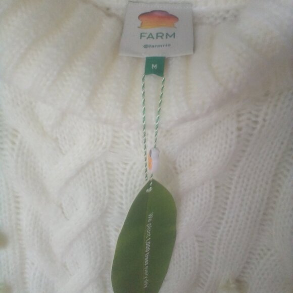 Farm Rio Off-White Braided Midi Sweater Dress Size: M NWT - Picture 7 of 16
